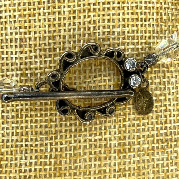 Crystal Necklace With AB Pendant & Toggle Clasp By Adorne Designs - Picture 5 of 13